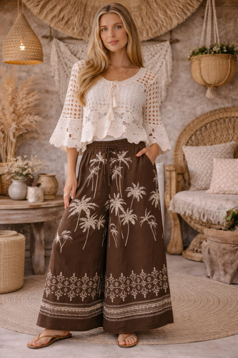 Marlow Crochet Lace Top Natural