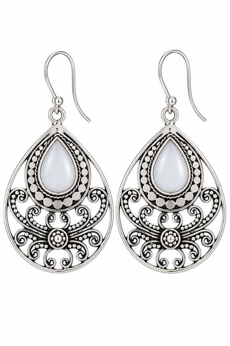 White Dream Silver Plated Earrings