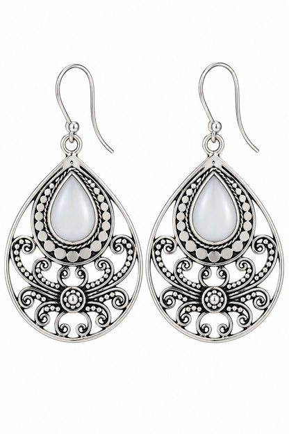 White Dream Silver Plated Earrings