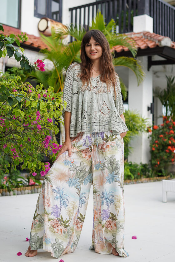 Isla Crochet Top Sage