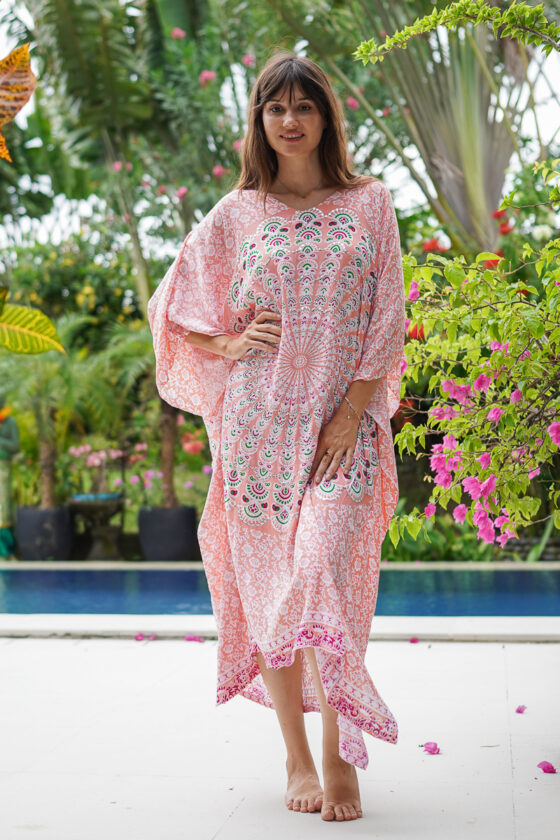 Coral Mirage Kaftan