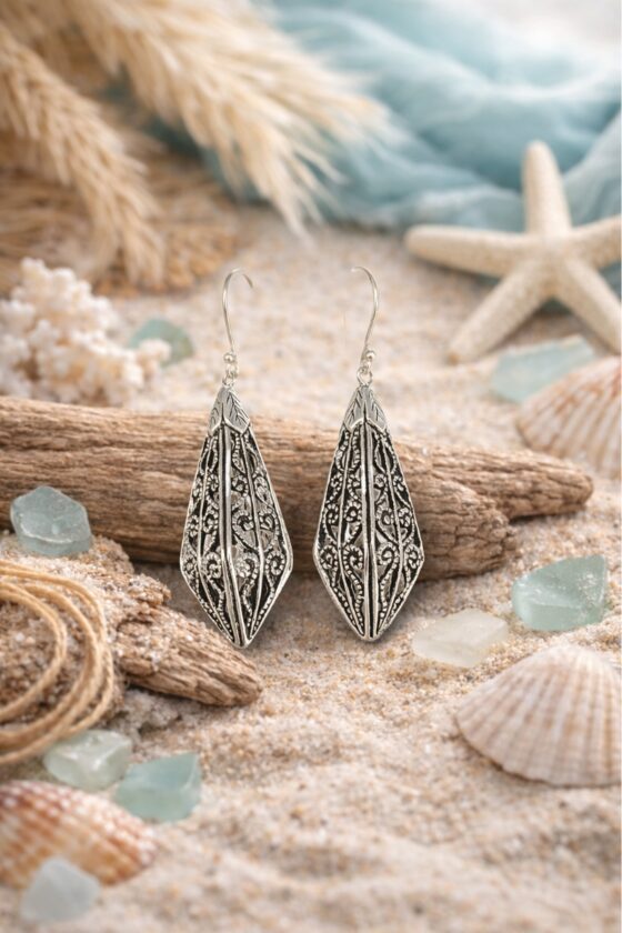Silver Azura Temple Earrings