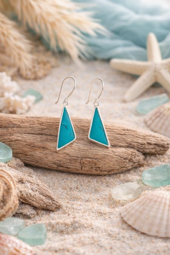 Coastal Arrow Drop Earrings Turquoise