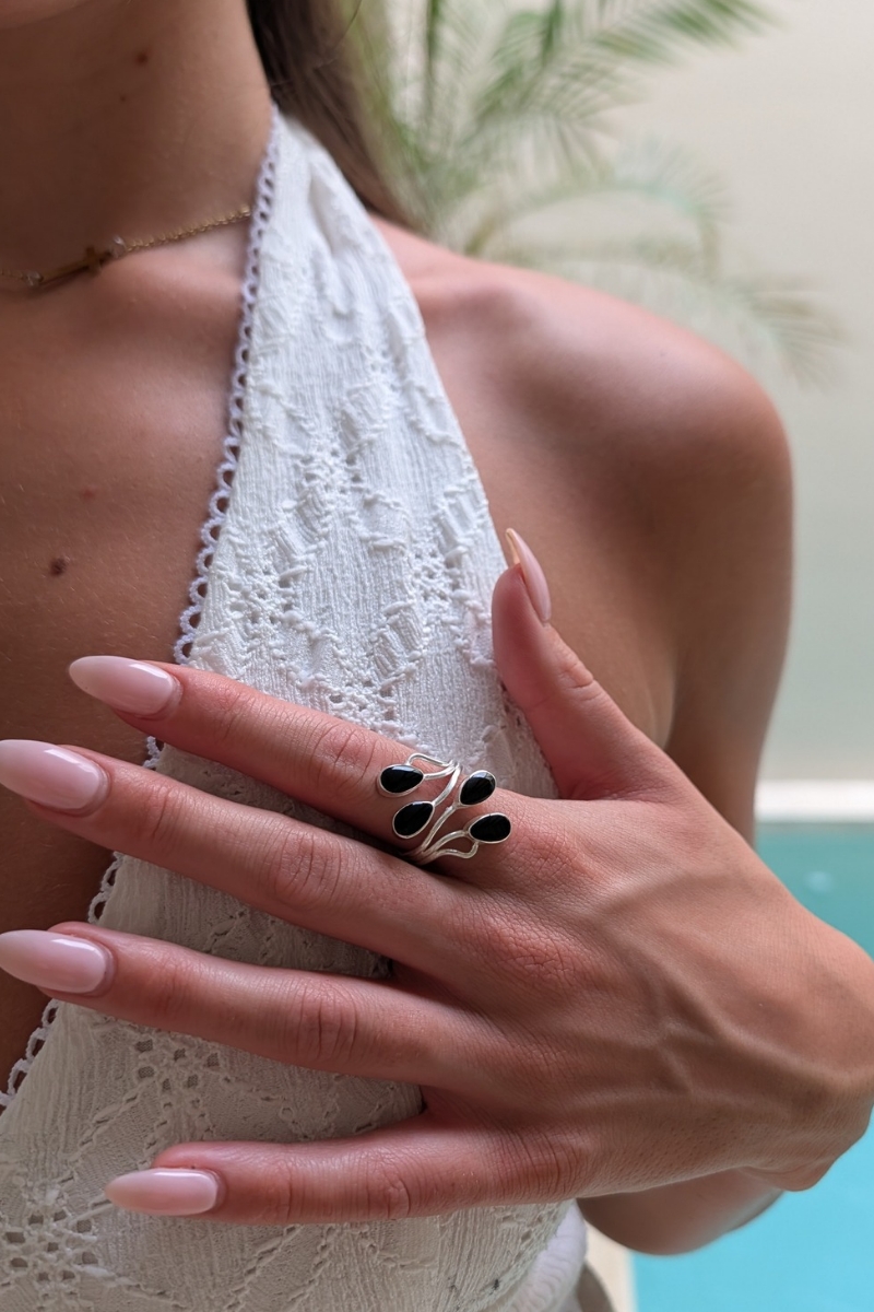 Midnight Willow Adjustable Ring