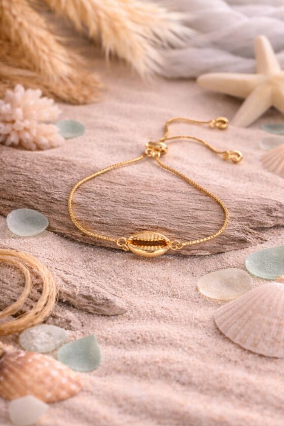 Golden Tide Shell Adjustable Bracelet