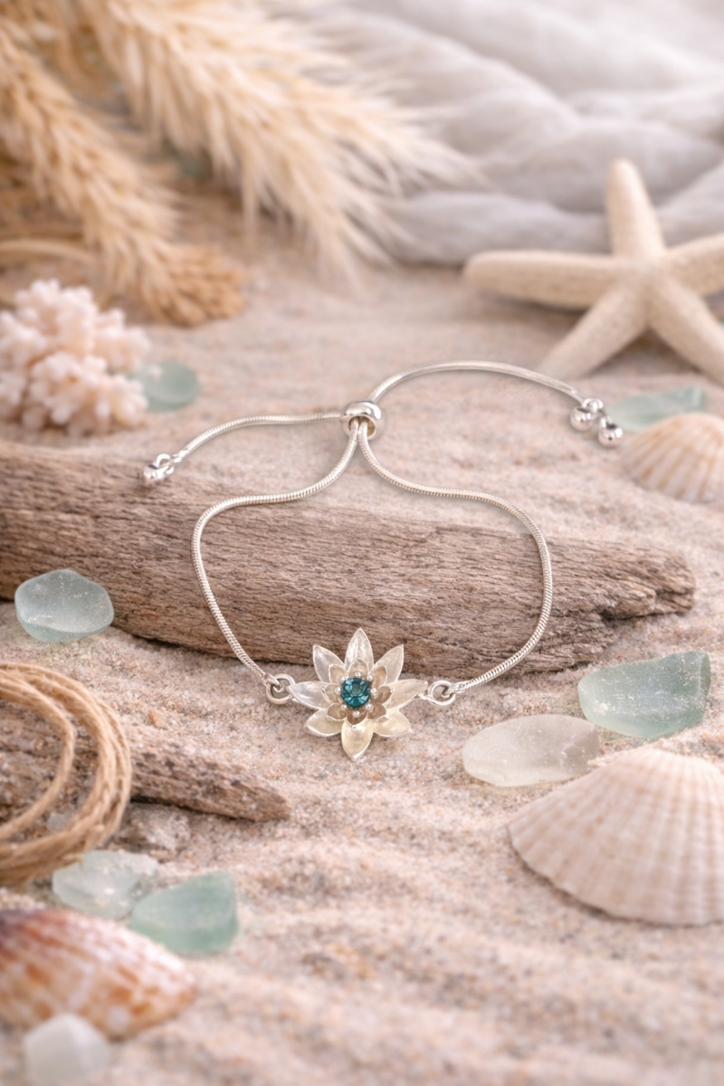 Ocean Bloom Lotus Adjustable Bracelet