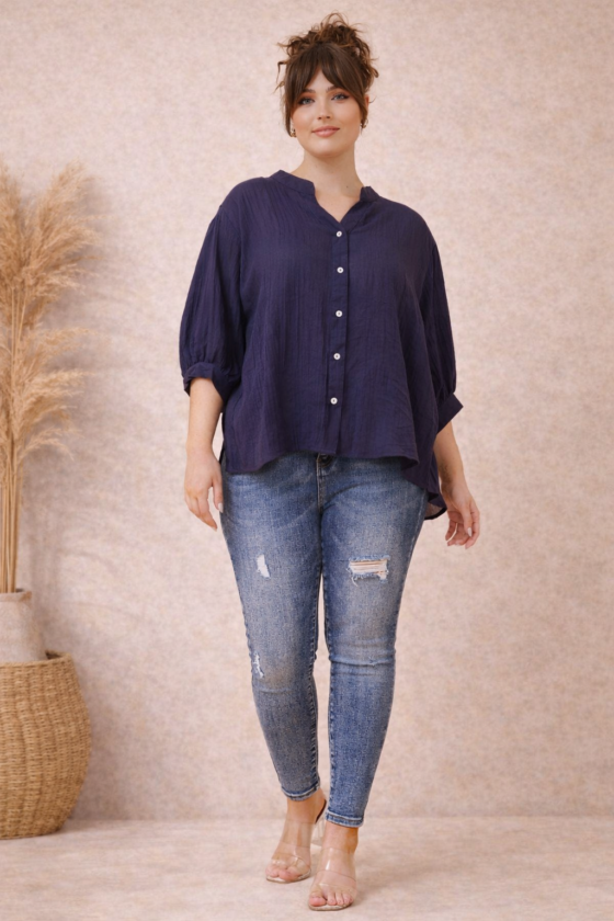 Wanderer Oversized Shirt Navy