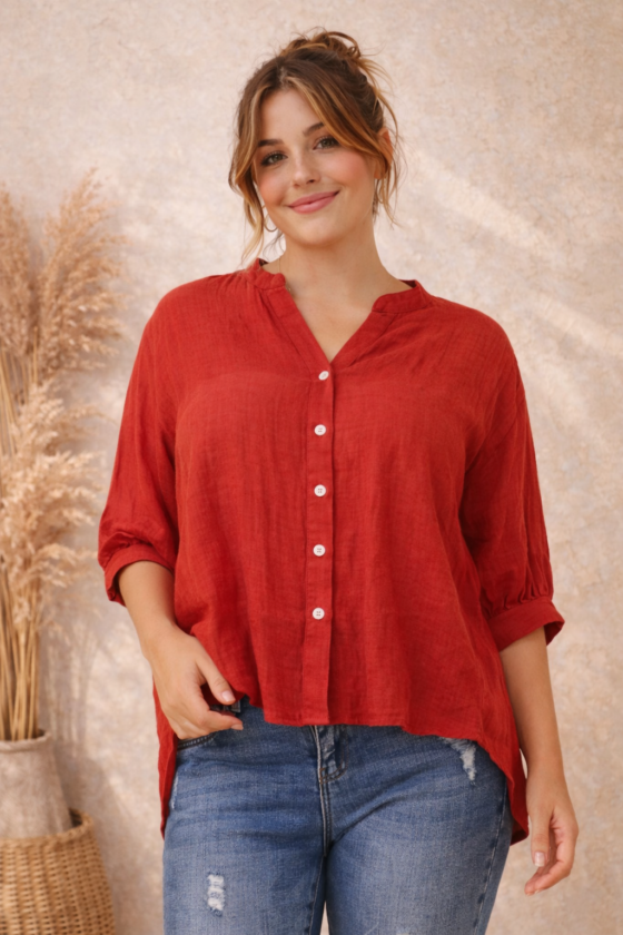 Wanderer Oversized Shirt Rich Red